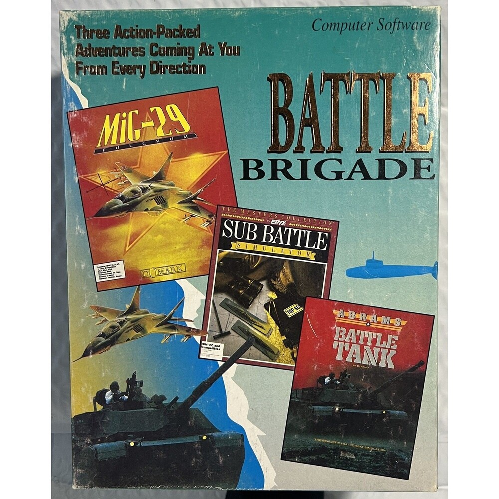 3 Vintage Games Battle Brigade - Mig-29, Sub Battle, Battle Tank [3.5 Disc]